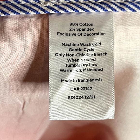 NWT Talbots Relaxed Chino Shorts 7" Inseam Bright Orange / Pink Color Size 8 - Picture 5 of 6